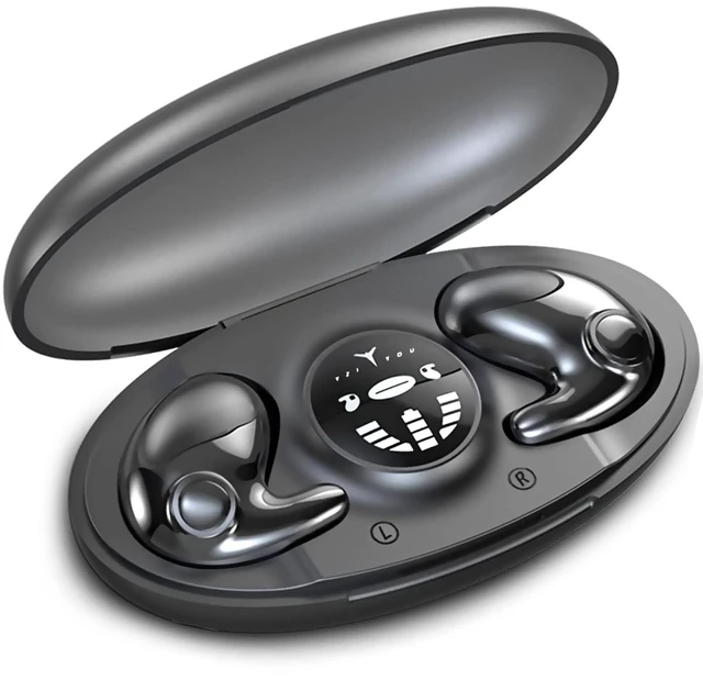 Main image of Invisible Sleep Wireless Earphone, Sleeping Earbuds for Side Sleepers Built-in Mic, Earbuds for Sleeping with Type-C Fast Charging Case (Black)