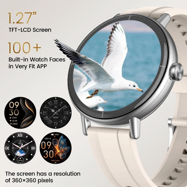 Alt view image 2 of 6 - Smart Watches for Women, 1.27" HD Fitness Tracker with Bluetooth Calls(Answer&Make) IP68 Waterproof Smartwatch Compatible iOS/Android, 100+ Sport Modes Heart Rate/Sleep Monitor Pedometer White
