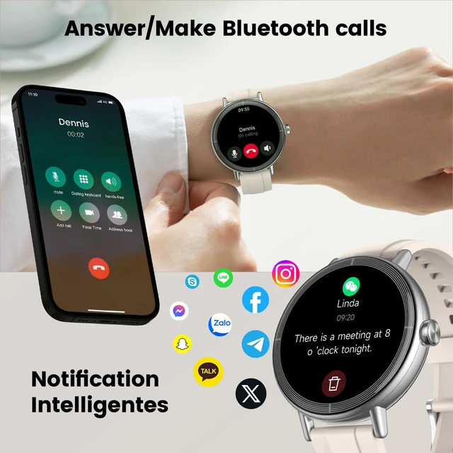 Alt view image 3 of 6 - Smart Watches for Women, 1.27" HD Fitness Tracker with Bluetooth Calls(Answer&Make) IP68 Waterproof Smartwatch Compatible iOS/Android, 100+ Sport Modes Heart Rate/Sleep Monitor Pedometer White