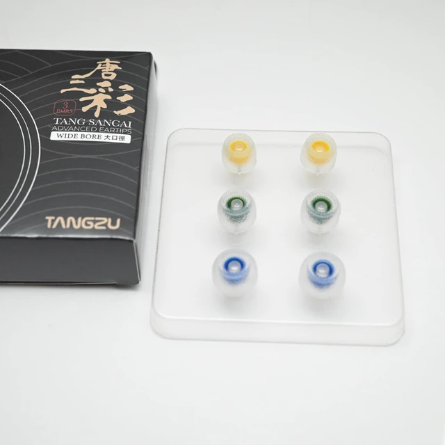 Main image of Tangzu Tang Sancai Wide Bore Silicone IEM Eartips for in Ear Earphones, Replacement Earbuds Tips, S, 3 Pairs