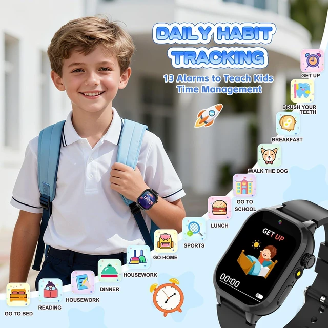 Alt view image 6 of 7 - Smart Watch for Kids with 39 Games, Built-in Camera, Video Recorder, Alarm, Calculator, Pedometer & Various Wallpapers Toys for Ages 4-12 Years Old Birthday