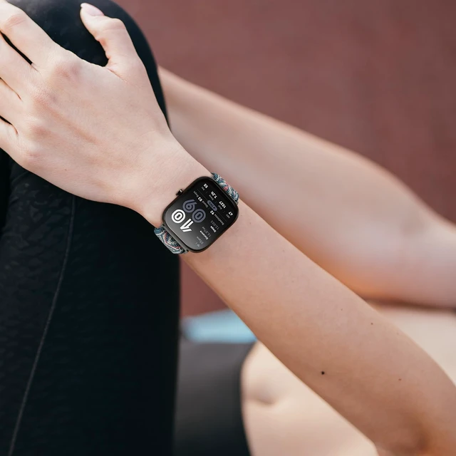 Alt view image 6 of 7 - 5 Pack Elastic Nylon Watch Band Compatible with Amazfit Bip 6/Bip 5/Bip Max/Gtr 4/Gtr 3/Gtr 2/47mm/Balance, 22mm Elastic Watch Strap for Men and Women