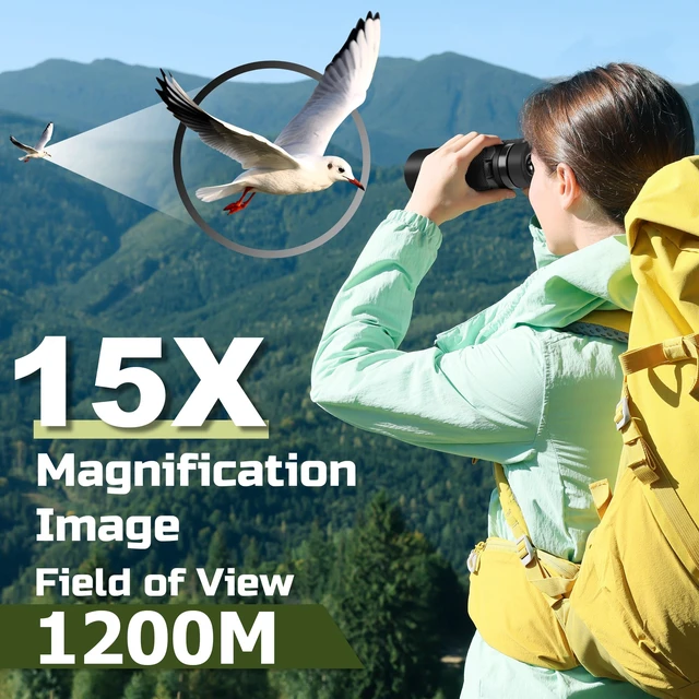 Alt view image 2 of 7 - High Power 15X50 Binoculars for Adults BAK4 Prism FMC Lens - Black BAK4 Prism FMC Lens,15X,50MM Big Eyepiece,Fogproof & Waterproof,Viewing field of 1200 meters,Adjustable Focus