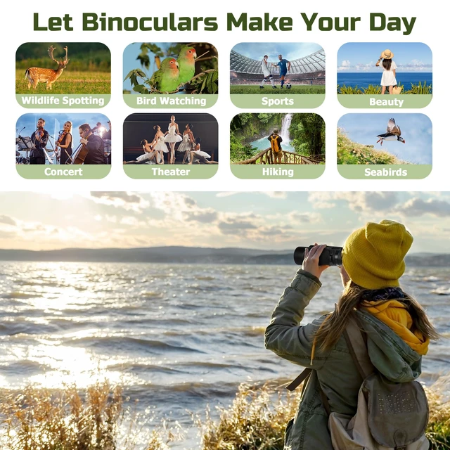 Alt view image 6 of 7 - High Power 15X50 Binoculars for Adults BAK4 Prism FMC Lens - Black BAK4 Prism FMC Lens,15X,50MM Big Eyepiece,Fogproof & Waterproof,Viewing field of 1200 meters,Adjustable Focus