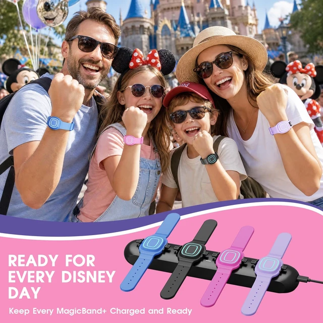Alt view image 7 of 7 - 4-in-1 Charging Station Compatible with Disney MagicBand+ (Magic Band Plus), Charge 4 Devices Simultaneously, Portable Fast-Charging Dock for Disney World & Disneyland Family Travel