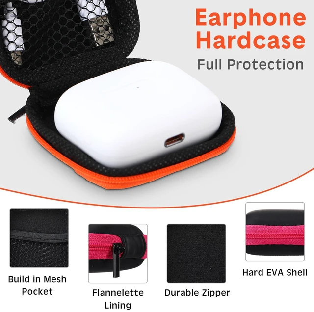 Alt view image 3 of 6 - 60 Pcs Square Earbud Case Portable Earphone Case Storage Earbud Wired Case Pouch Headphone Case Earbud Holder Small Earbud Carrying Case with Clip for Earpieces, Memory Card, Camera Chips, 6 Colors