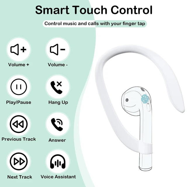 Alt view image 2 of 6 - Ear Hooks with OEM Left Replacement Earbuds A2031 for AirPods 2 (2nd Generation), Single Left Ear Side Only, Compatible with Original AirPods A1938/A1602 Charging Case
