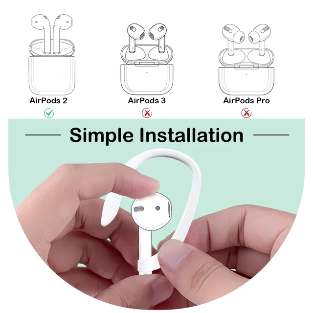 Alt view image 3 of 6 - Ear Hooks with OEM Left Replacement Earbuds A2031 for AirPods 2 (2nd Generation), Single Left Ear Side Only, Compatible with Original AirPods A1938/A1602 Charging Case