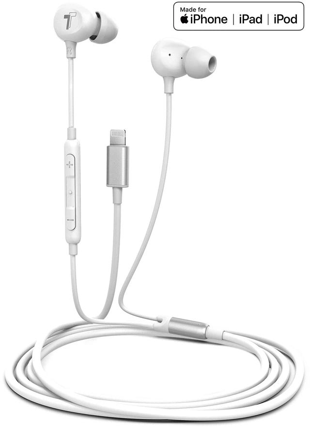 Alt view image 6 of 7 - Earbuds for iPhone 12/13/14 Earphones (V60) Wired in-Ear Earbuds (Apple MFi Certified) Lightning Headphones with Mic for iPhone 7/8 Plus, X, Xs, XR, 11, SE, 12, 13/14 Pro Max - White
