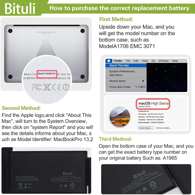 Alt view image 4 of 6 - A1965 Battery for MacBook Air 13-inch Model A1932 A2179 Battery Replacement 2018 2019 2020 Version EMC 3184 3302 MacBookAir8,1 8,2 9,1 MRE82LL/A MRE92LL/A MVFH2LL/A MVFM2LL/A MRE82B/A 49.9Wh