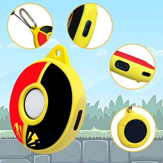 Alt view image 2 of 5 - Silicone Protective Case for Poke GO Plus + (2023) with Keychain & Wrist Strap, Soft Skin Cover Shell - Yellow