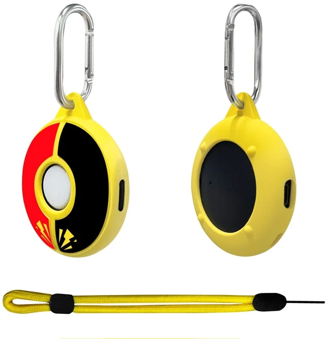 Main image of Silicone Protective Case for Poke GO Plus + (2023) with Keychain & Wrist Strap, Soft Skin Cover Shell - Yellow