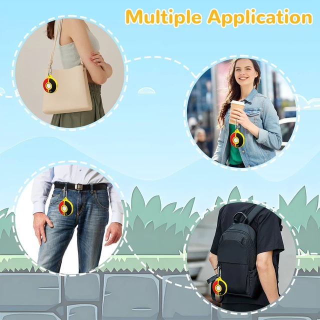 Alt view image 5 of 5 - Silicone Protective Case for Poke GO Plus + (2023) with Keychain & Wrist Strap, Soft Skin Cover Shell - Yellow