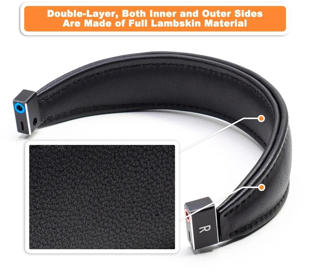 Alt view image 3 of 7 - True Lambskin Leather Head Pad Aluminum Alloy Removable Headband Steel Beam Compatible with Grado SR60e SR60i SR80e SR80i SR125e SR225e SR325e SR325i RS GH 1 2 3 4 Alessandro MS-1/2 PS GS