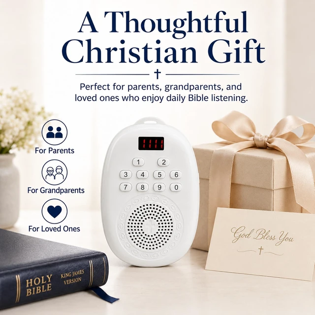 Alt view image 7 of 7 - KJV Audio Bible Player, Portable Bible for Seniors Complete Old & New Testament Palm-Sized Rechargeable No Wi-Fi Needed Built-in Speaker