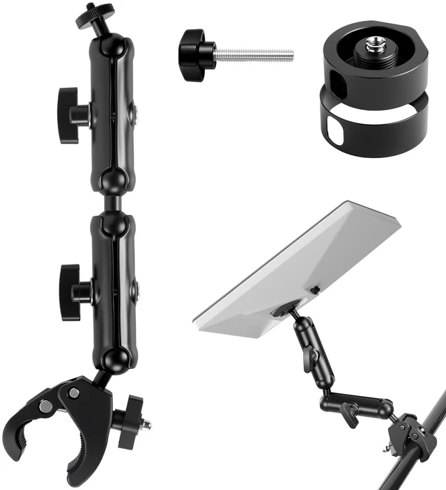 Main image of For 2026/2025 Starlink Mini Clamp Mount and 2024 Pipe Adapters,Double Arm Starlink Mini Pole Clamp Mount and Pipe Adapter for RV/Pole/Roof Rack/Yacht/Camper/Guardrails,Starlink Mini Accessories