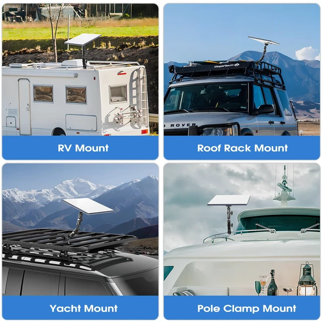 Alt view image 6 of 7 - For 2026/2025 Starlink Mini Clamp Mount and 2024 Pipe Adapters,Double Arm Starlink Mini Pole Clamp Mount and Pipe Adapter for RV/Pole/Roof Rack/Yacht/Camper/Guardrails,Starlink Mini Accessories