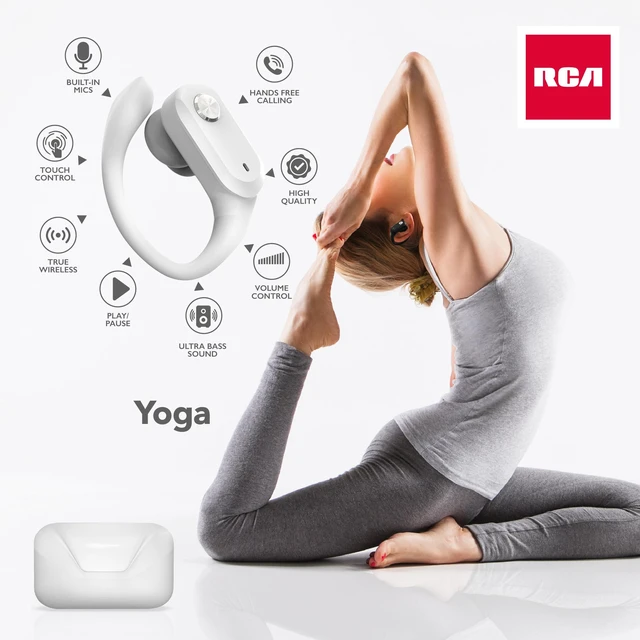 Alt view image 6 of 7 - Wireless Earbuds Bluetooth 5.3 Headphones Sport Sweat Resistant Sports Earphones with Earhooks,48H Playtime,Lightweight 7.8g,Fast Charging Case,Noise Cancelling Mic for Running Gym Workout-White