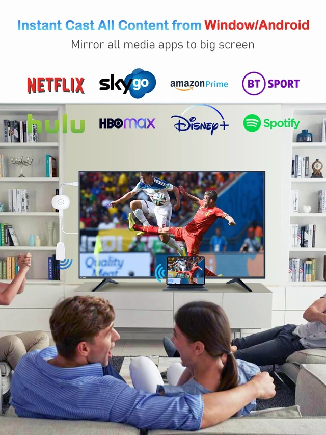 Alt view image 6 of 7 - 4K Wireless HDMI Display Dongle Adapter 1080P - TV Screen Mirroring Casting from i-Phone/Pad/Laptop to TV/Projector/Monitor, Support Miracast/Air Play/DLNA