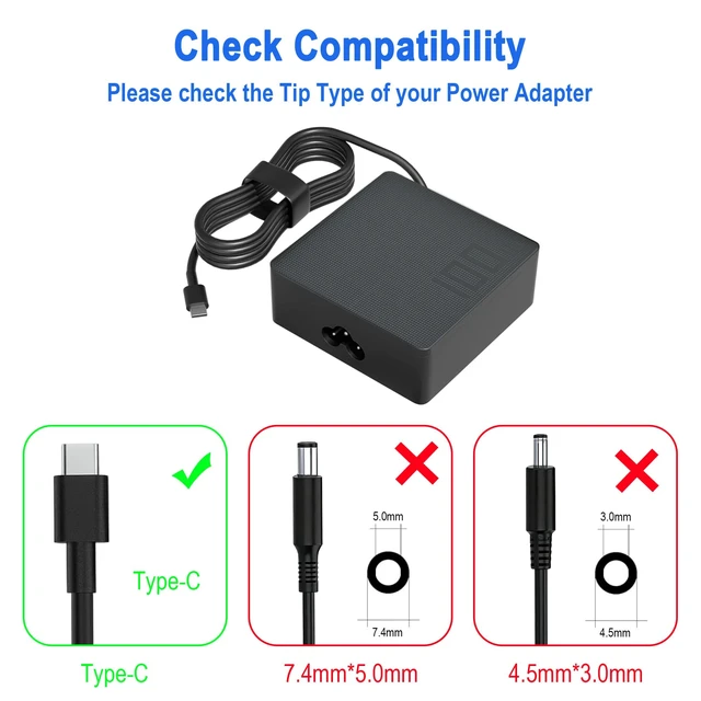 Alt view image 3 of 7 - 100W 65W USB C Laptop Charger Compatible with ASUS ROG Ally Ally X ROG Flow X13 Z13 GV301 GV302 ZenBook Duo Zephyrus G14 G15 G16 G18 M16 GU605 GA403 Vivobook s Gaming Laptop Type C Computer AC Adapte
