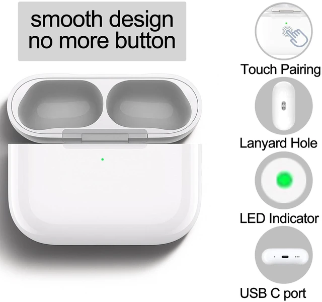 Alt view image 5 of 7 - Wireless Charging Case Compatible with AirPods Pro 3(2025) USB-C Port, Charger Case Replacement for AirPods Pro 3 New Released, with Bluetooth Pairing Sync Button