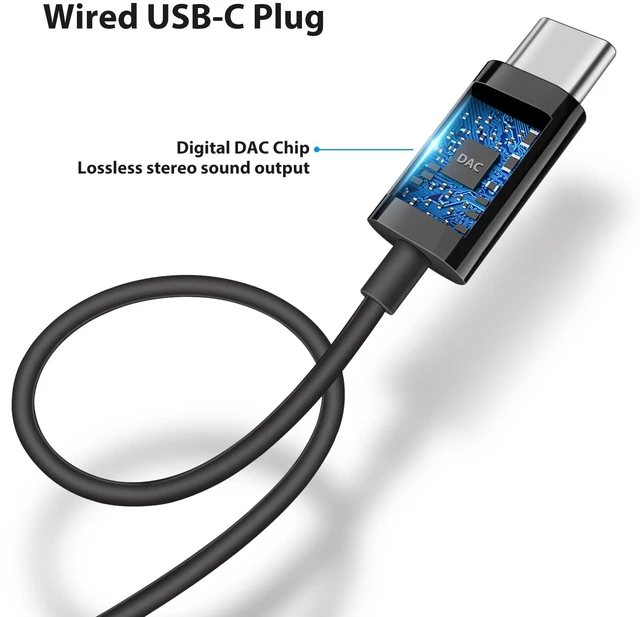 Alt view image 2 of 7 - USB C Open-Ear Headphones with Earhook Mic & Volume Control Black Sport Wired Earbuds HiFi Stereo Anti-hurt Ear On-Ear Earphone for iPhone 18 Pro 17 16 15/Samsung S26 Kids School Chromebook