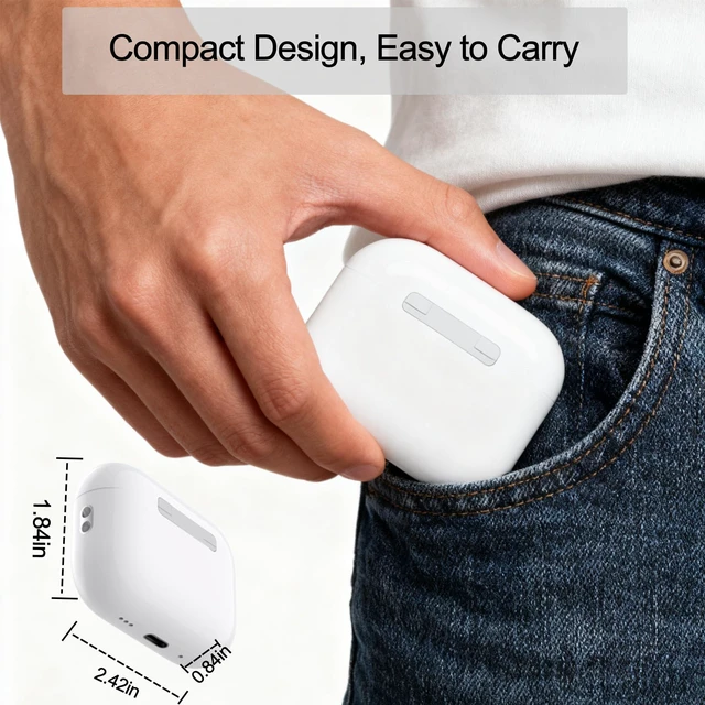Alt view image 7 of 7 - Wireless Charging Case Compatible with AirPods Pro 3(2025) USB-C Port, Charger Case Replacement for AirPods Pro 3 New Released, with Bluetooth Pairing Sync Button