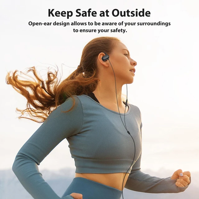 Alt view image 4 of 7 - USB C Open-Ear Headphones with Earhook Mic & Volume Control Black Sport Wired Earbuds HiFi Stereo Anti-hurt Ear On-Ear Earphone for iPhone 18 Pro 17 16 15/Samsung S26 Kids School Chromebook