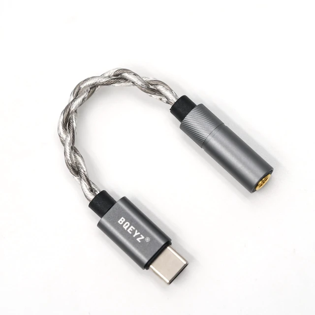 Main image of LIN CX31993 HiFi DAC Dongle, Type-C to 3.5mm Headphone Jack Adapter Built-in headphone amplifier, supports 32bit/384kHz, silver housing for USB-C smartphones
