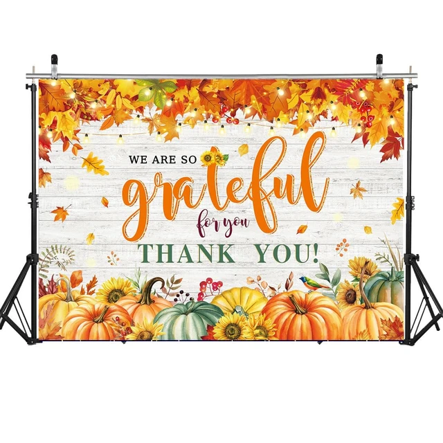 Alt view image 2 of 7 - We are So Grateful for You Thank You Banner Backdrop 8x6FT Autumn Pumpkin Thank You for All You Do Background Thanksgiving Employee Staff Teachers Doctors Retirement Party Decorations Supplies