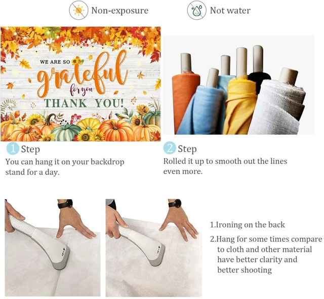 Alt view image 7 of 7 - We are So Grateful for You Thank You Banner Backdrop 8x6FT Autumn Pumpkin Thank You for All You Do Background Thanksgiving Employee Staff Teachers Doctors Retirement Party Decorations Supplies