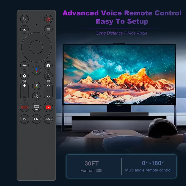 Alt view image 6 of 7 - RC923A Replacement Voice Remote Control Compatible with TCL Google Smart TV UHD QD-Mini LED 4K 55QM7L 65QM7L 75QM7L 85QM7L 98QM7L 98QM6K 55QM7K 50QM6K 65QM7K 75QM7K 85QM7K 98QM7K 55QM6K 65QM6K