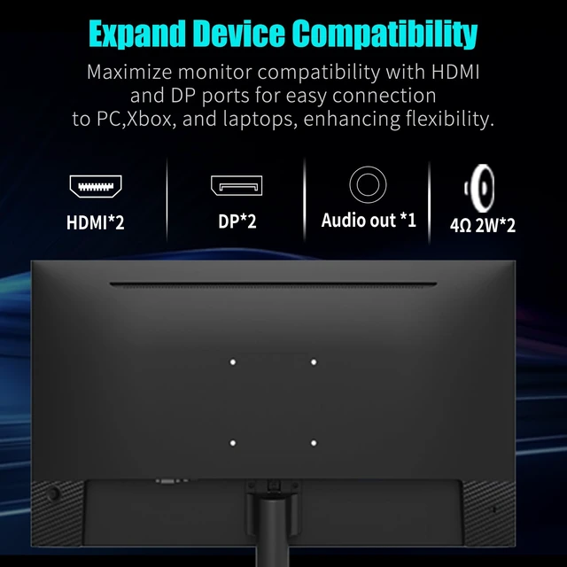 Alt view image 5 of 7 - 27 inch Gaming Monitor 240 Hz 1ms FHD 1920x1080 Computer Monitor 110% sRGB HDR10 HDMI x 2 & DP x 2 Port, Built-in Speakers, Support Freesync and Wall Mount