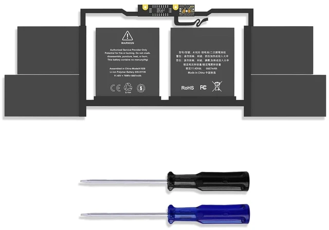 Main image of A1820 A1707 Laptop Battery for MacBook Pro 15" A1707 (Late 2016, Mid 2017) 11.4V 76Wh 6667mAh, Replacement for MacBook Pro 15 inch A1707 (Late 2016, Mid 2017) EMC 3162 3072 series, MPTR2LL/A MPTT2LL/A