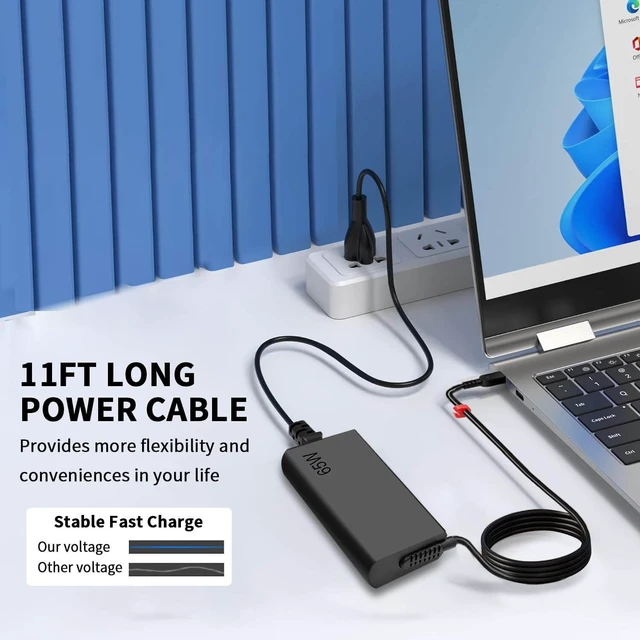 Alt view image 4 of 7 - Slim 65W USB C Laptop Charger Replacement for Lenovo Laptop Charger USB C Compatible with Lenovo Thinkpad/Yoga/Chromebook Computer Fast Charging Type C Power Cord AC Adapter New