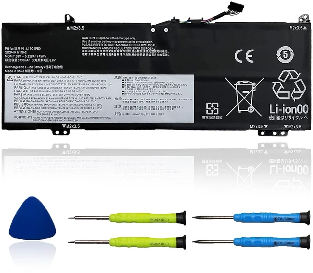Main image of L17C4PB0 Laptop Battery Compatible with Lenovo Flex 6-14IKB 6-14ARR IdeaPad 530S-14ARR 530S-14IKB Yoga 530-14ARR 530-14IKB XiaoXin Air 14IKBR 15IWL Series L17M4PB0 L17C4PB2 5B10Q16066 45Wh 7.68V
