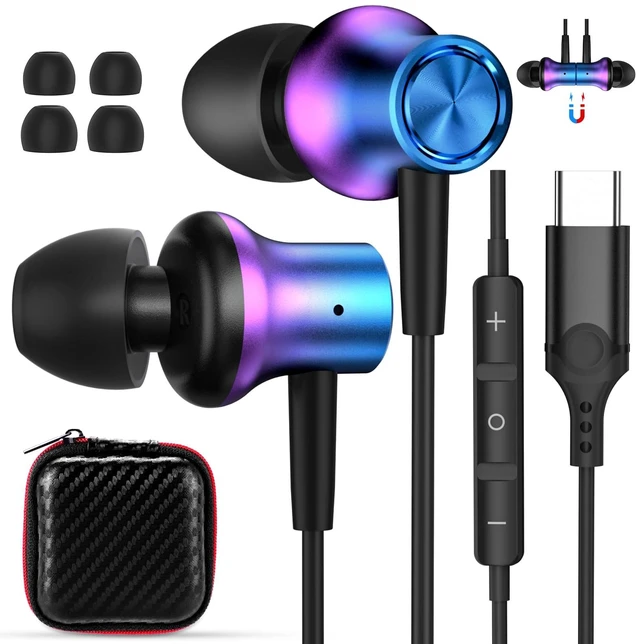 Main image of USB C Earbuds for iPhone 18 Pro Max 17 16 15 16e Magnetic Wired Headphone for Samsung S26 Ultra S25 FE S23 A17 Z Fold 8 7 In Ear Noise Canceling Headset Type C Earphone for iPad A16 Pixel 9a 10a 10 9
