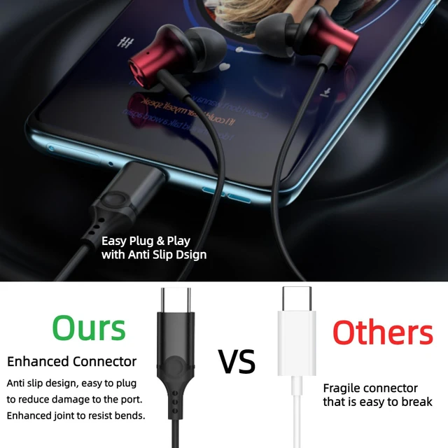 Alt view image 5 of 7 - USB C Earbuds for iPhone 18 Pro Max 17 16 15 16e Magnetic Wired Headphone for Samsung S26 Ultra S25 FE S23 A17 Z Fold 8 7 In Ear Noise Canceling Headset Type C Earphone for iPad A16 Pixel 9a 10a 10 9