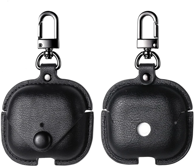 Alt view image 2 of 6 - Case Cover for Air Pods 3 (2021), Leather Case with Secure Snap-Fastener Compatible with Apple AirPods 3rd Generation Charging Case - Black