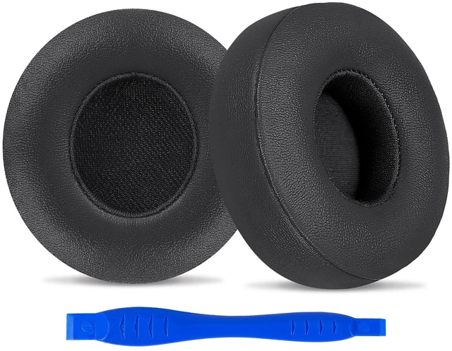 Main image of Replacement Ear Pads for Beats Solo 4 Wireless Headphones-Black Soft Protein Leather Memory Foam Ear Cushions with Strong Adhesive Backing, Comfortable Fit for Long Listening Sessions