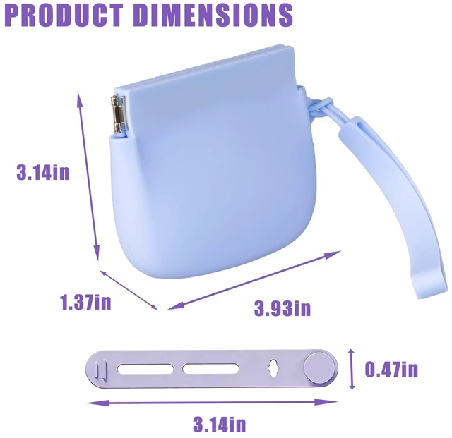 Alt view image 2 of 6 - 2-Pack Silicone Earbud & Cable Organizer Case with 2 Cord Winders, Pop-Open Storage Box for Headphones, Charging Cords, Small Accessories, Coin Purse Blue & Purple