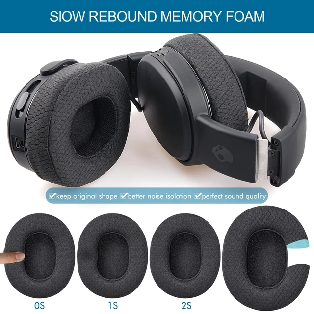 Alt view image 4 of 7 - Ear Pads Replacement for Skullcandy Hesh 3 Hesh EVO Hesh ANC Headphone, Earpads Cushions for Crusher Wireless Crusher Evo Crusher ANC Headset with Memory Foam (Mesh)