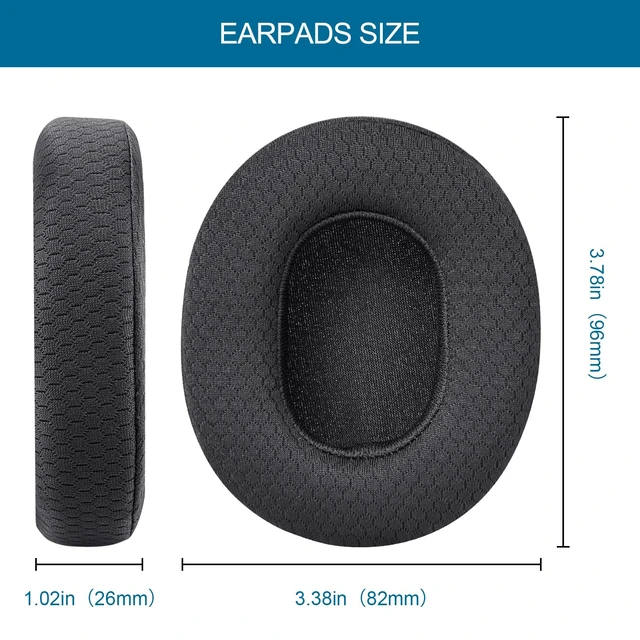 Alt view image 5 of 7 - Ear Pads Replacement for Skullcandy Hesh 3 Hesh EVO Hesh ANC Headphone, Earpads Cushions for Crusher Wireless Crusher Evo Crusher ANC Headset with Memory Foam (Mesh)