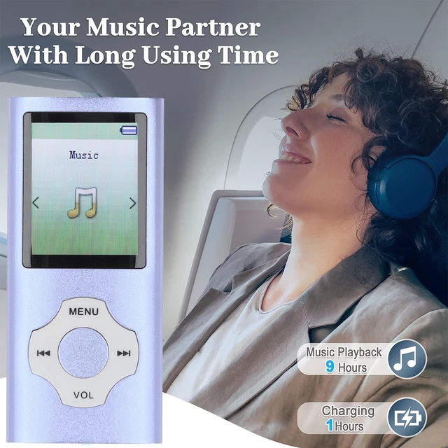 Alt view image 5 of 7 - 128GB MP3 MP4 Player with Bluetooth and WiFi, Portable Lossless Sound MP3, HiFi Sound 1.8in Color Screen, Expandable Portable Video Music Player with Electronic Book Voice Record (Blue Purple)