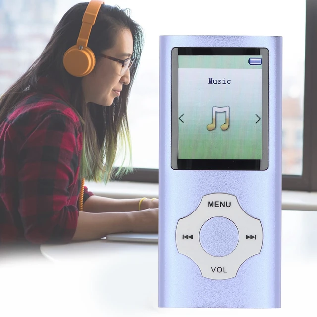 Alt view image 6 of 7 - 128GB MP3 MP4 Player with Bluetooth and WiFi, Portable Lossless Sound MP3, HiFi Sound 1.8in Color Screen, Expandable Portable Video Music Player with Electronic Book Voice Record (Blue Purple)