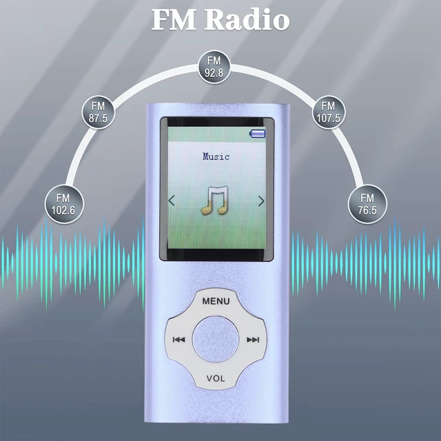 Alt view image 7 of 7 - 128GB MP3 MP4 Player with Bluetooth and WiFi, Portable Lossless Sound MP3, HiFi Sound 1.8in Color Screen, Expandable Portable Video Music Player with Electronic Book Voice Record (Blue Purple)