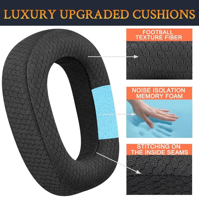 Alt view image 4 of 7 - Mesh Earpads for Logitech G435 Lightspeed - Black