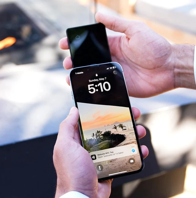 Alt view image 6 of 7 - Card Rechargeable, Works with Apple Find My (iOS Only), Wallet Tracker, 1.9mm Ultra Thin, Digital NFC Business Card & RFID Blocker. Item Locator for Luggage Tags, Passports, Phone, IP68 Waterproof