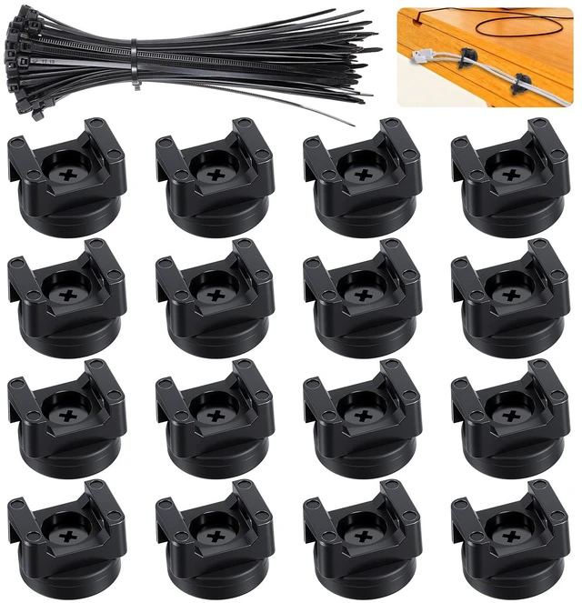 Main image of 16 Pcs Magnetic Cable Zip Tie Mounts, Magnetic Wire Holder Base, Multipurpose Cable Management Clips, Wire Clamps for Electrical Supplies