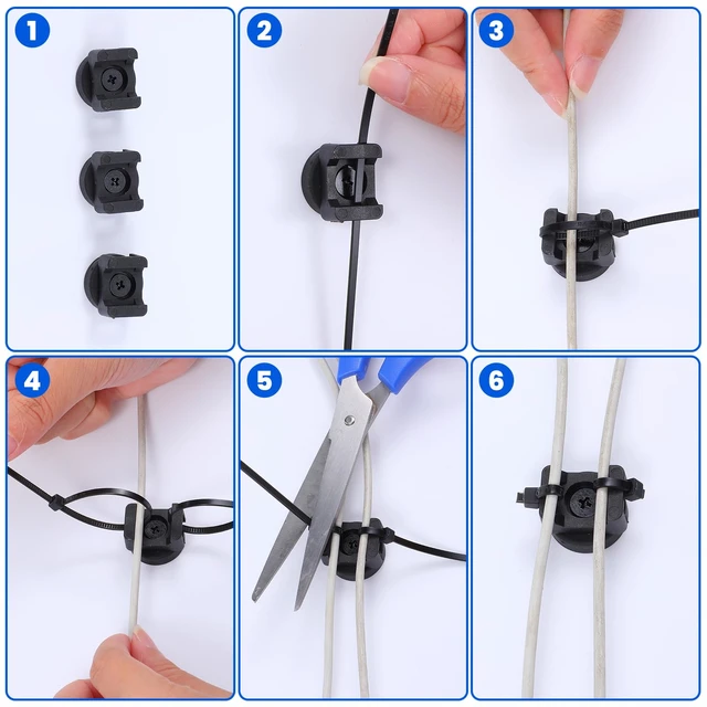 Alt view image 6 of 7 - 16 Pcs Magnetic Cable Zip Tie Mounts, Magnetic Wire Holder Base, Multipurpose Cable Management Clips, Wire Clamps for Electrical Supplies